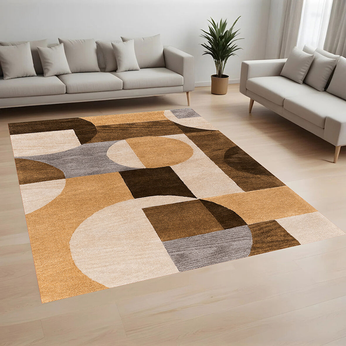 Rovigo Home Dijital Baskı Yıkanabilir Kaymaz Taban Salon Halısı Ve Yolluk RV026-FNL285