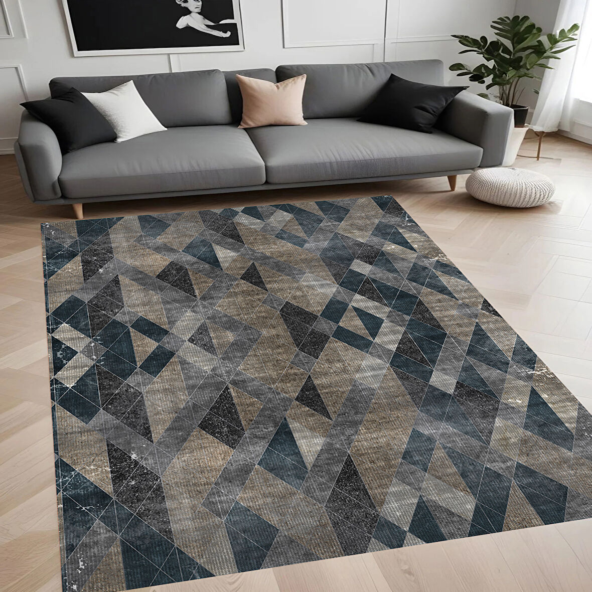 Rovigo Home Dijital Baskı Yıkanabilir Kaymaz Taban Salon Halısı Ve Yolluk RV043-FNL308