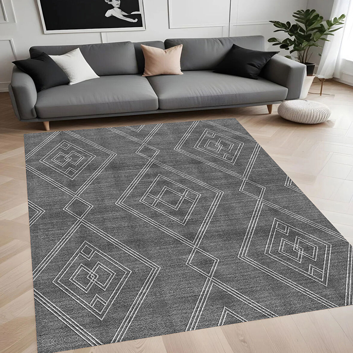 Rovigo Home Dijital Baskı Yıkanabilir Kaymaz Taban Salon Halısı Ve Yolluk RV061-FNL334