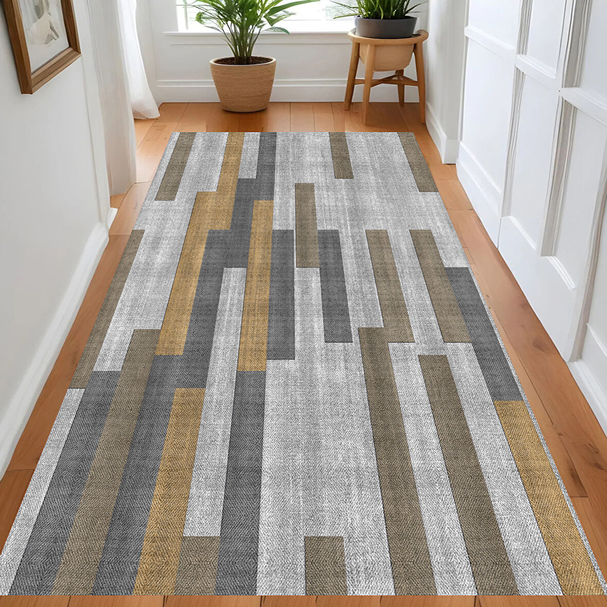 Rovigo Home Dijital Baskı Yıkanabilir Kaymaz Taban Salon Halısı Ve Yolluk RV077-FNL350