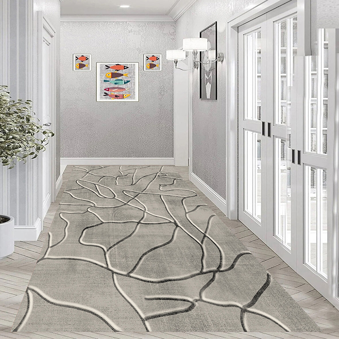 Rovigo Home Dijital Baskı Yıkanabilir Kaymaz Taban Salon Halısı Ve Yolluk RV083-FNL369