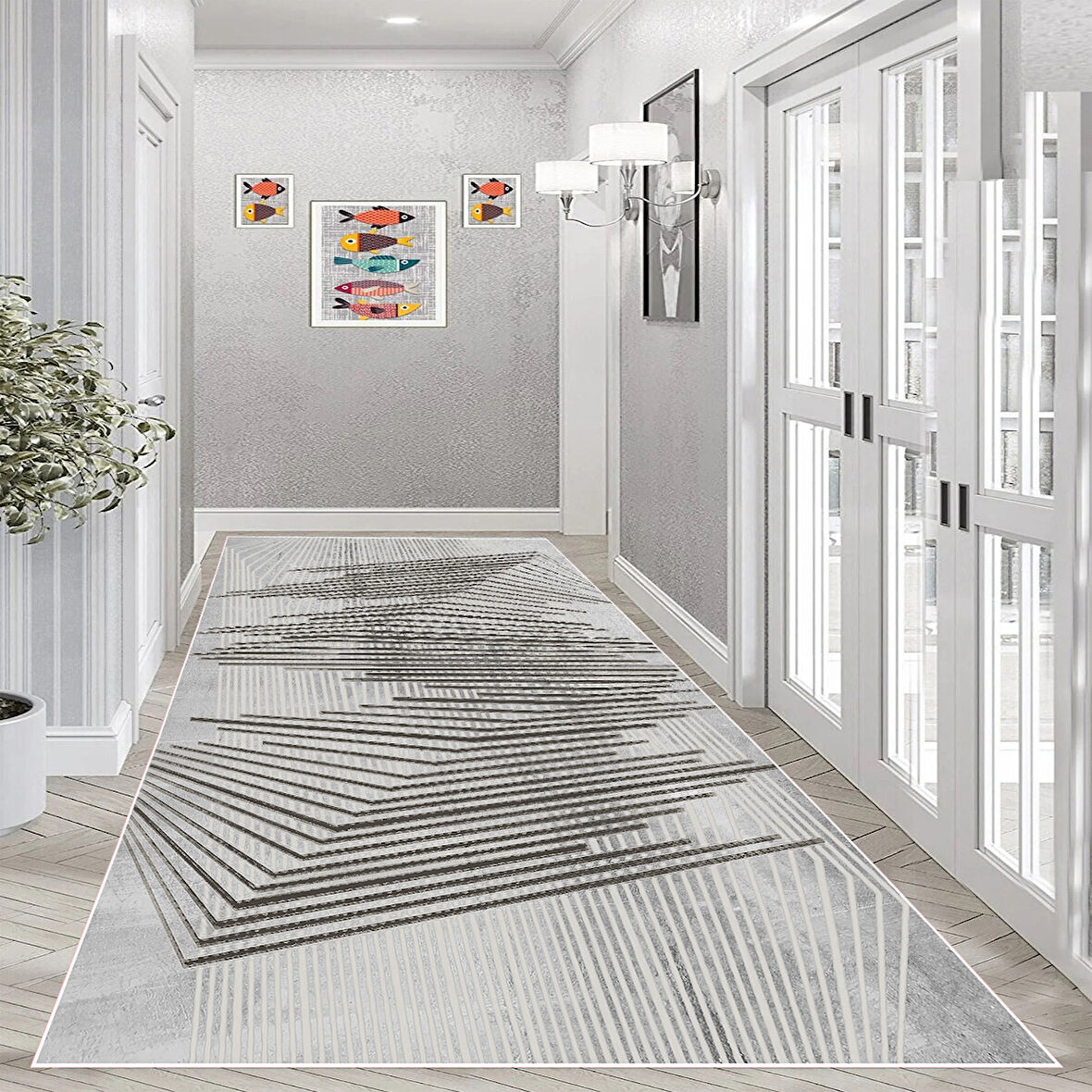 Rovigo Home Dijital Baskı Yıkanabilir Kaymaz Taban Salon Halısı Ve Yolluk RV097-FNL384