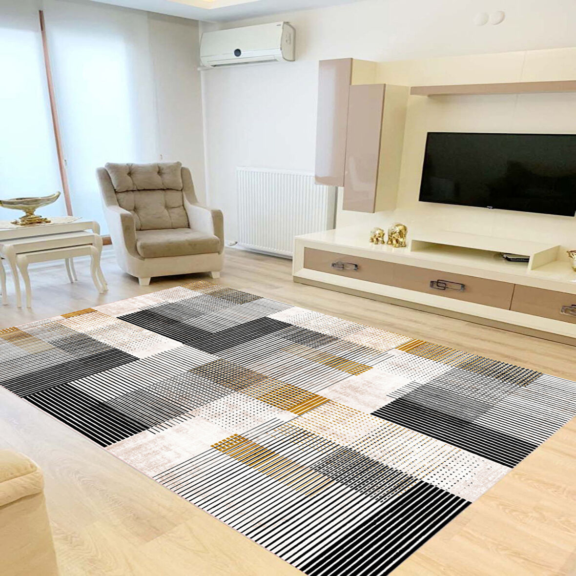 Rovigo Home Dijital Baskı Yıkanabilir Kaymaz Taban Salon Halısı Ve Yolluk RV114-FNL420