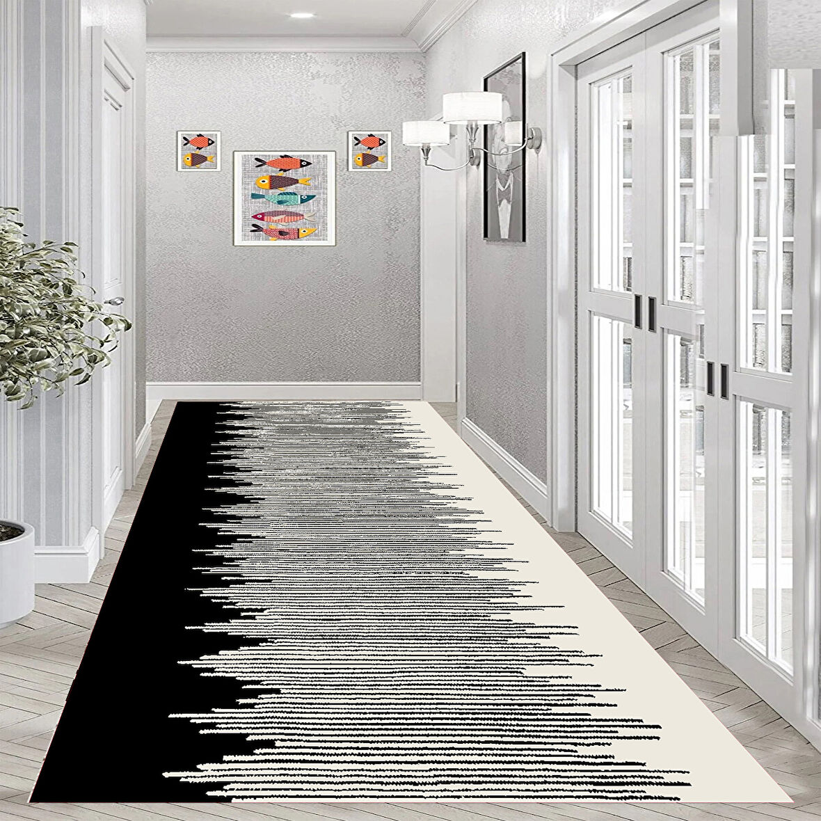 Rovigo Home Dijital Baskı Yıkanabilir Kaymaz Taban Salon Halısı Ve Yolluk RV115-FNL421