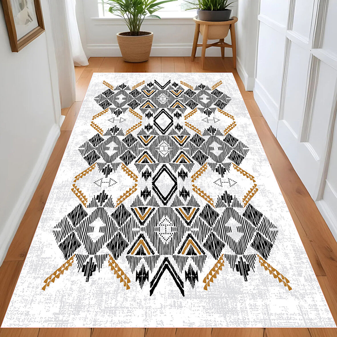 Rovigo Home Dijital Baskı Yıkanabilir Kaymaz Taban Salon Halısı Ve Yolluk RV130-FNL435