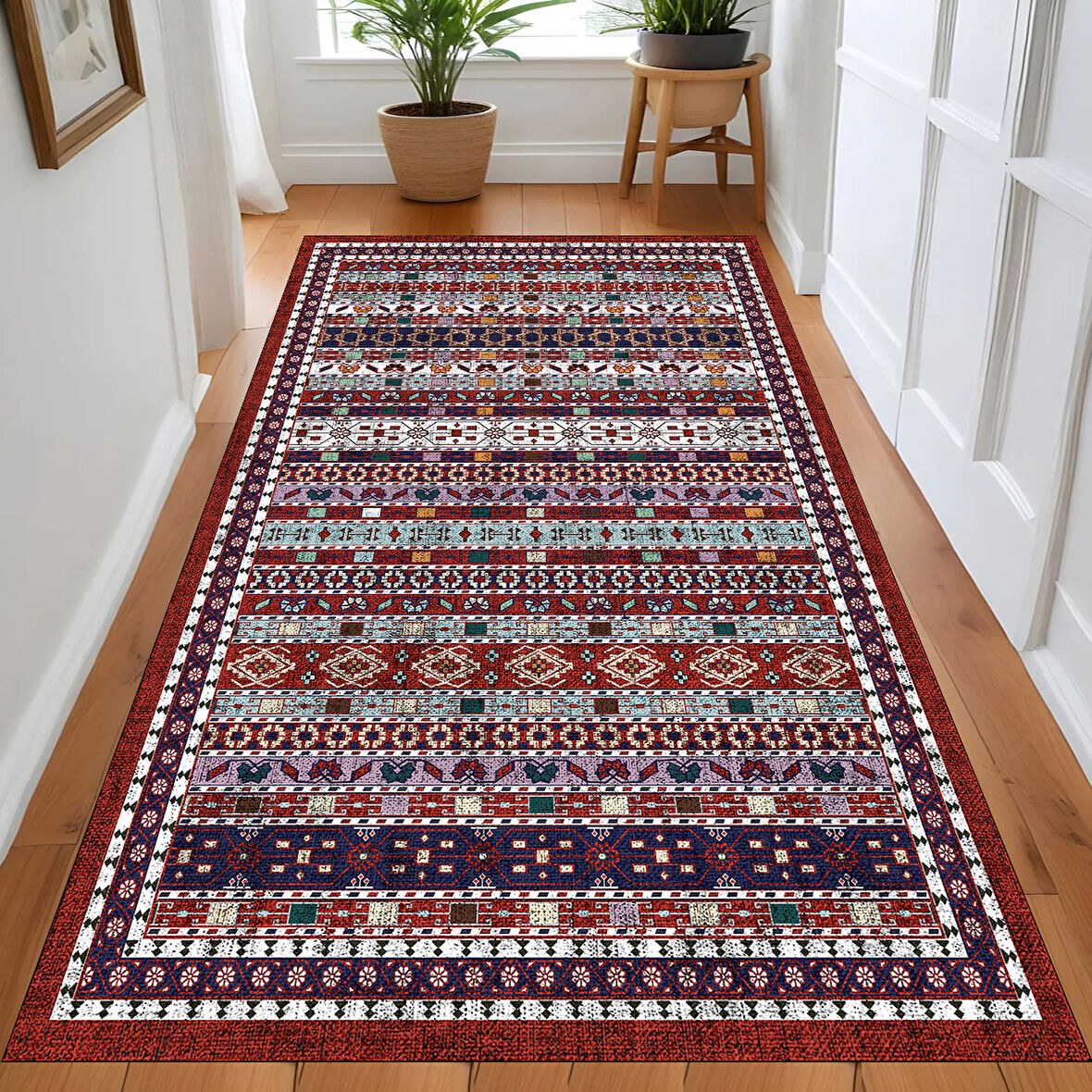 Rovigo Home Dijital Baskı Yıkanabilir Kaymaz Taban Salon Halısı Ve Yolluk RV132-FNL437