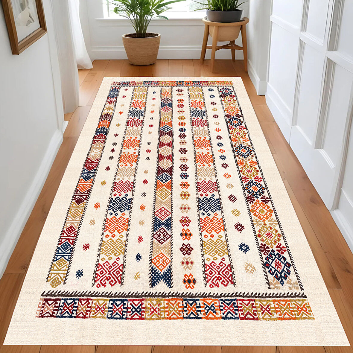 Rovigo Home Dijital Baskı Yıkanabilir Kaymaz Taban Salon Halısı Ve Yolluk RV133-FNL438