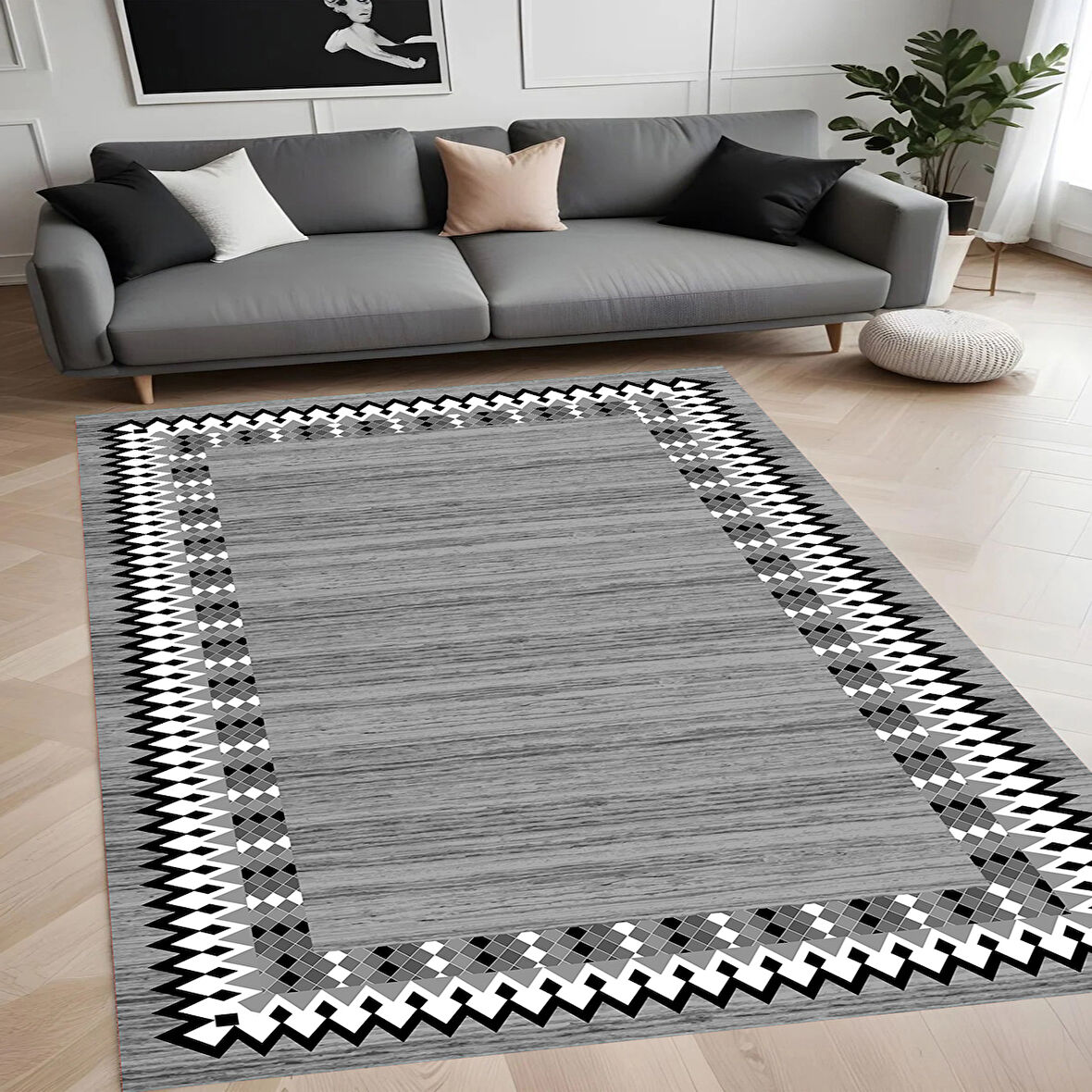 Rovigo Home Dijital Baskı Yıkanabilir Kaymaz Taban Salon Halısı Ve Yolluk RV138-FNL443