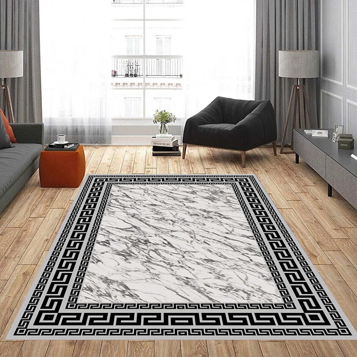 Rovigo Home Dijital Baskı Yıkanabilir Kaymaz Taban Salon Halısı Ve Yolluk RV176-FNL483