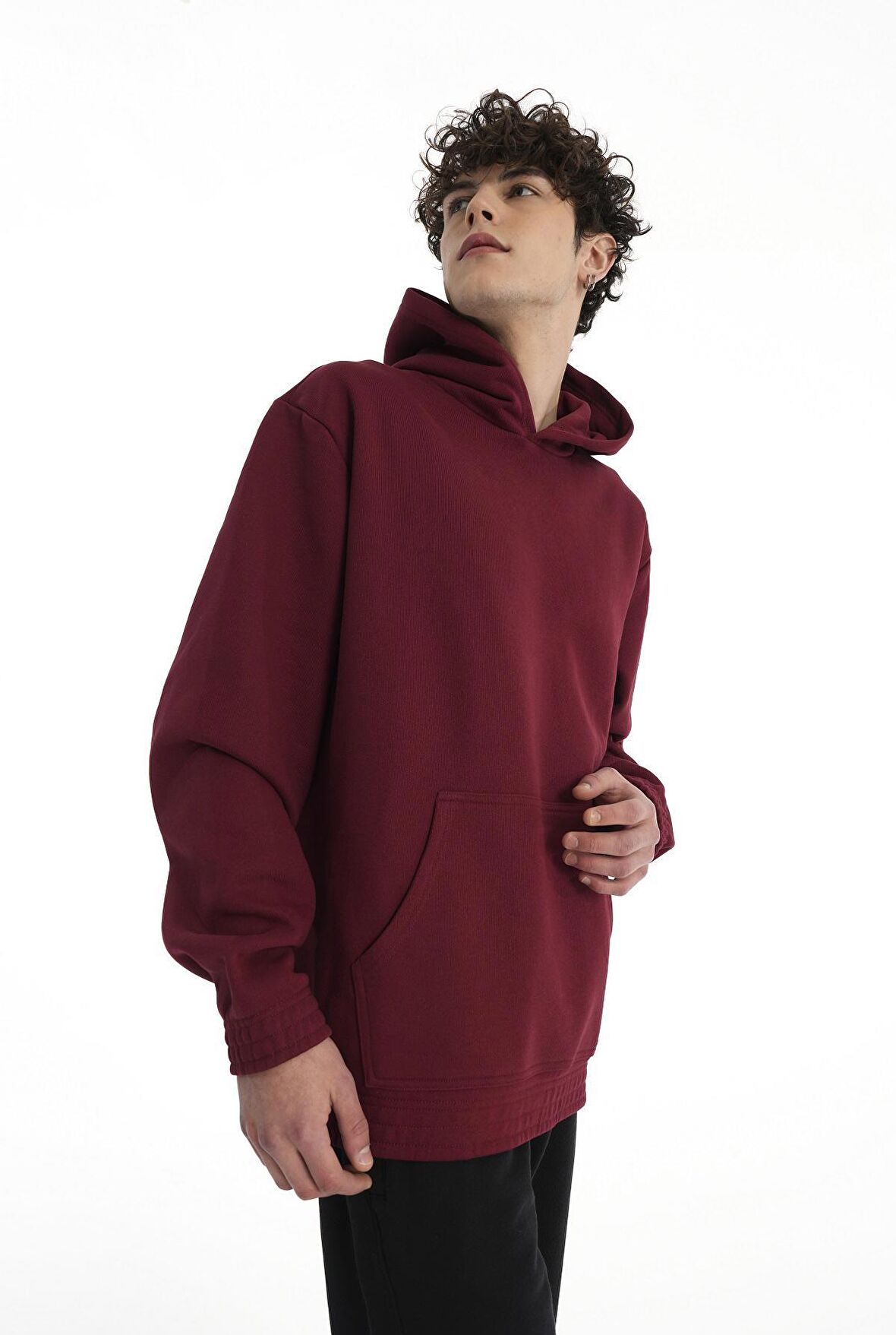 Bordo Kapüşonlu Pro Unisex Sweatshirt