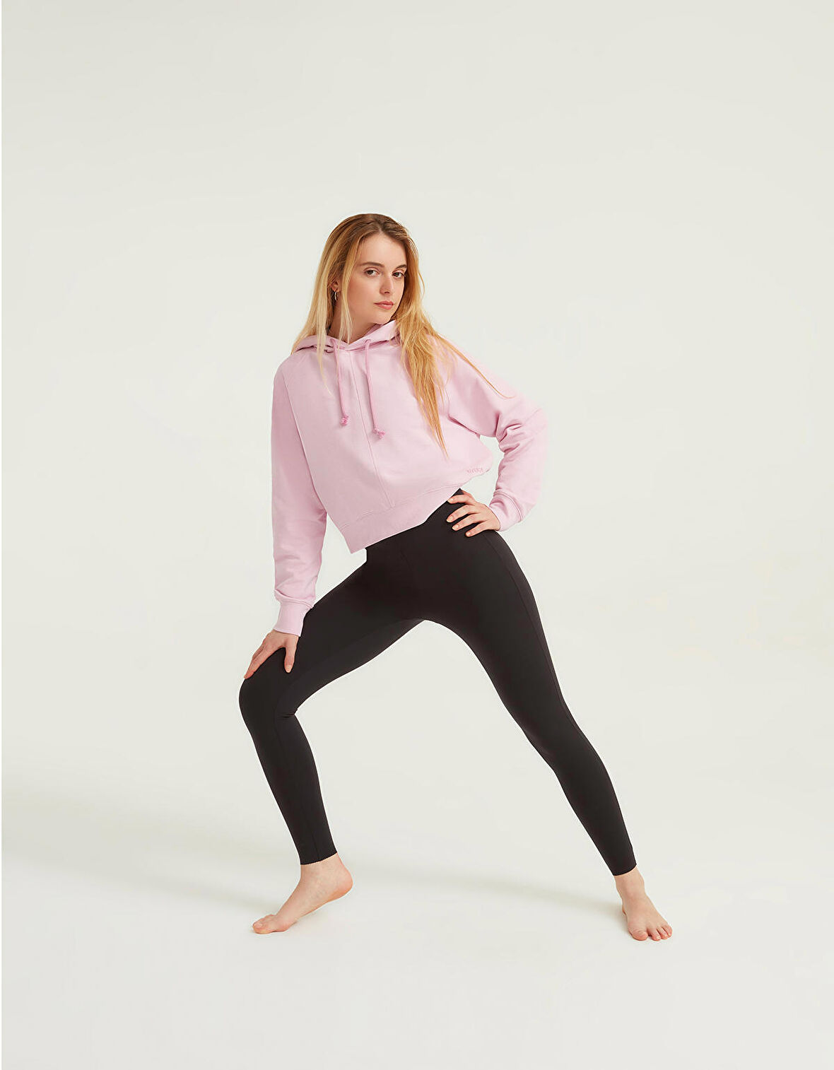 Pembe Crop Serisi Sweatshirt