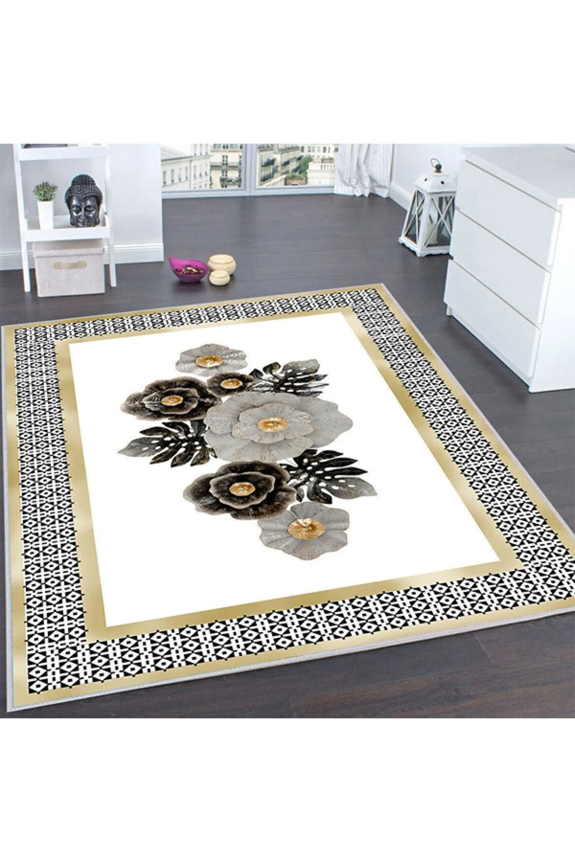 Dijital Baskı Yıkanabilir Kaymaz Taban Salon Halısı Ve Yolluk RVG0117-SD439