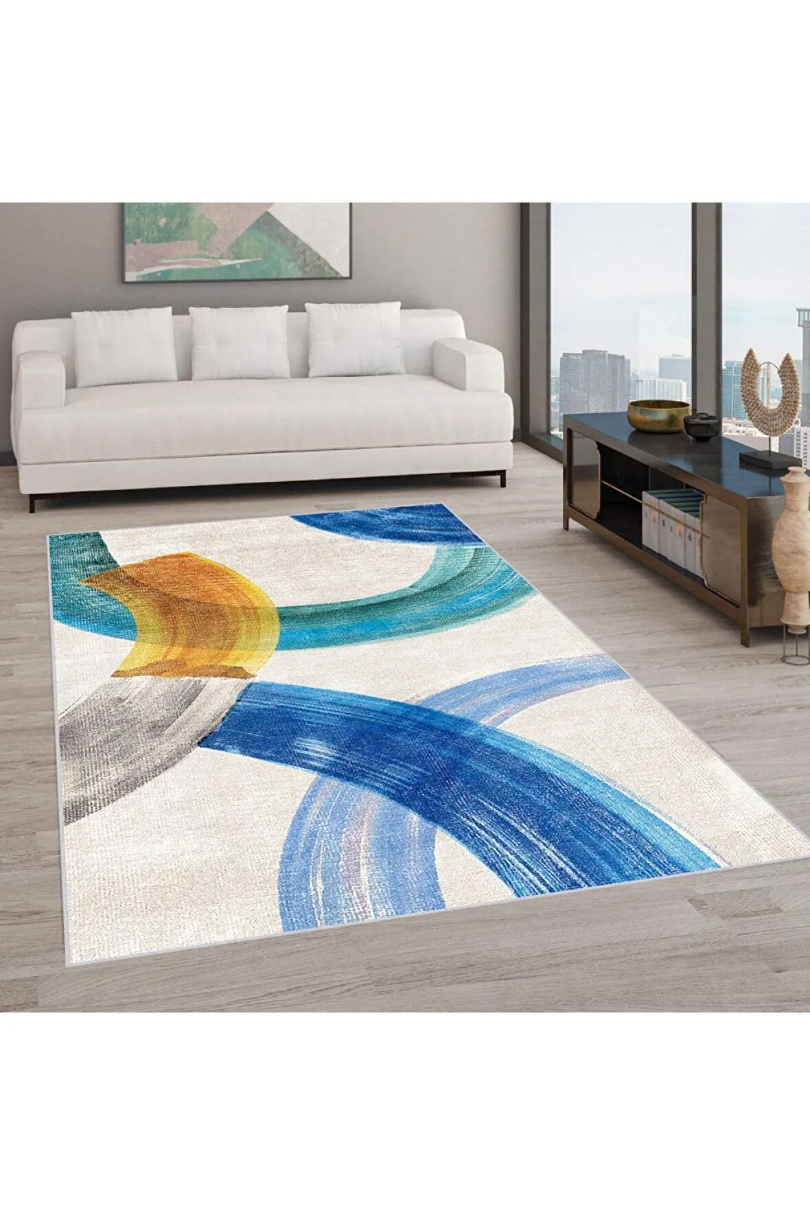 Dijital Baskı Yıkanabilir Kaymaz Taban Salon Halısı Ve Yolluk RVG0589
