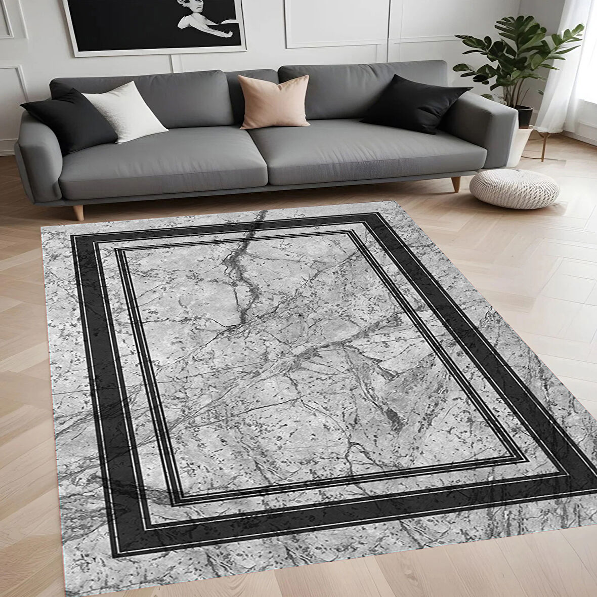 Rovigo Home Dijital Baskı Yıkanabilir Kaymaz Taban Salon Halısı Ve Yolluk RVG0860-FNL70