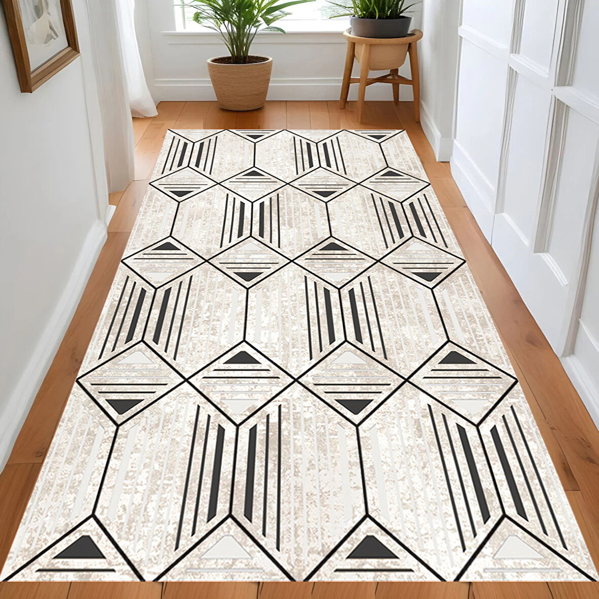 Rovigo Home Dijital Baskı Yıkanabilir Kaymaz Taban Salon Halısı Ve Yolluk RVG0875-FNL85