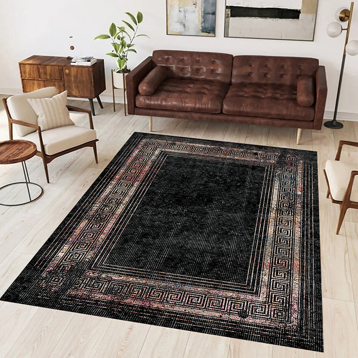 Rovigo Home Dijital Baskı Yıkanabilir Kaymaz Taban Salon Halısı Ve Yolluk RVG0893-FNL110