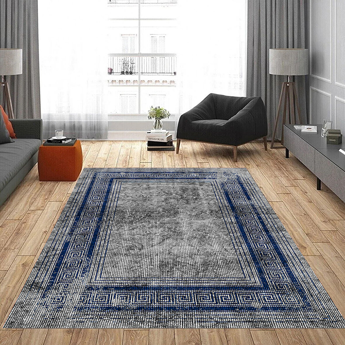 Rovigo Home Dijital Baskı Yıkanabilir Kaymaz Taban Salon Halısı Ve Yolluk RVG0897-FNL113