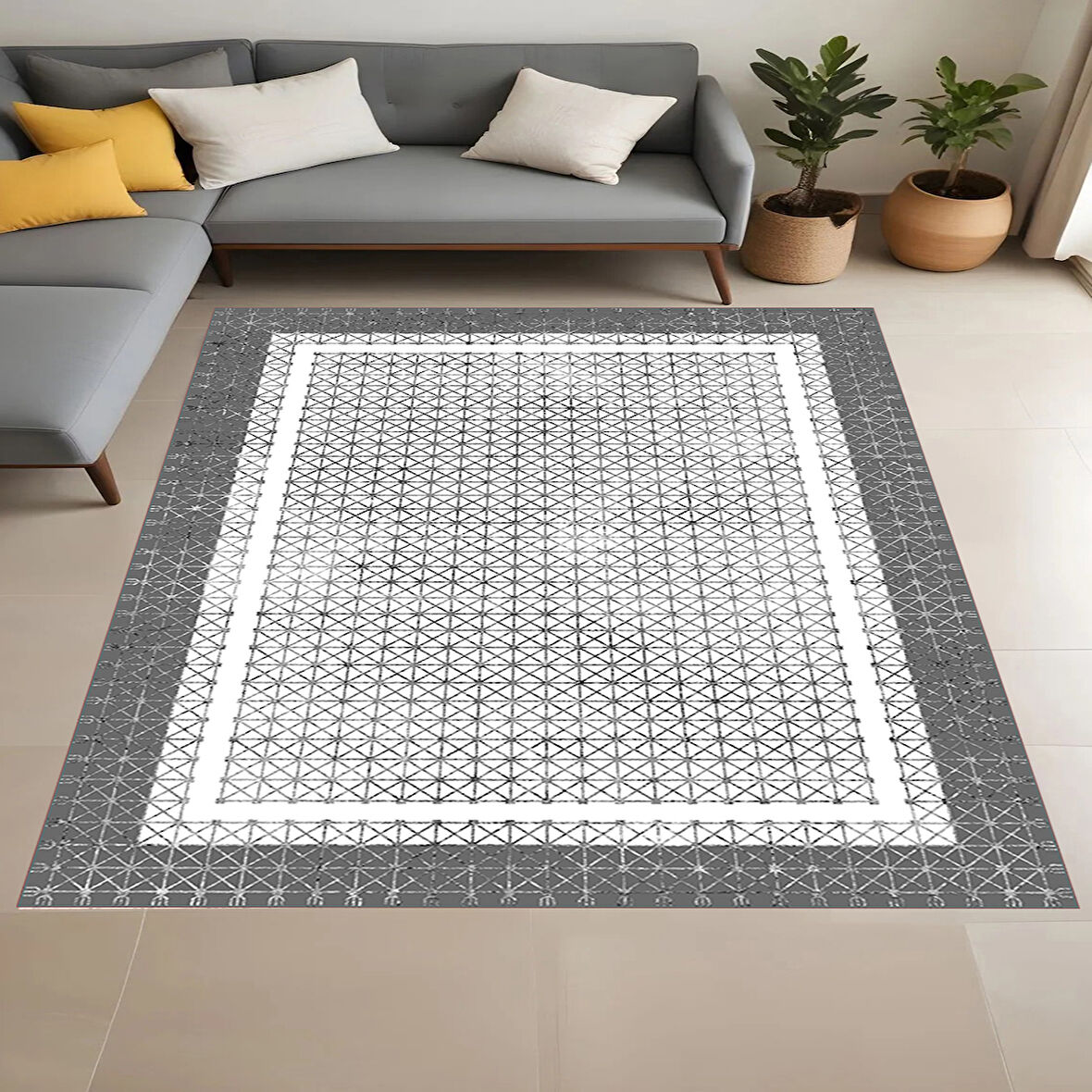 Rovigo Home Dijital Baskı Yıkanabilir Kaymaz Taban Salon Halısı Ve Yolluk RVG0910-FNL127