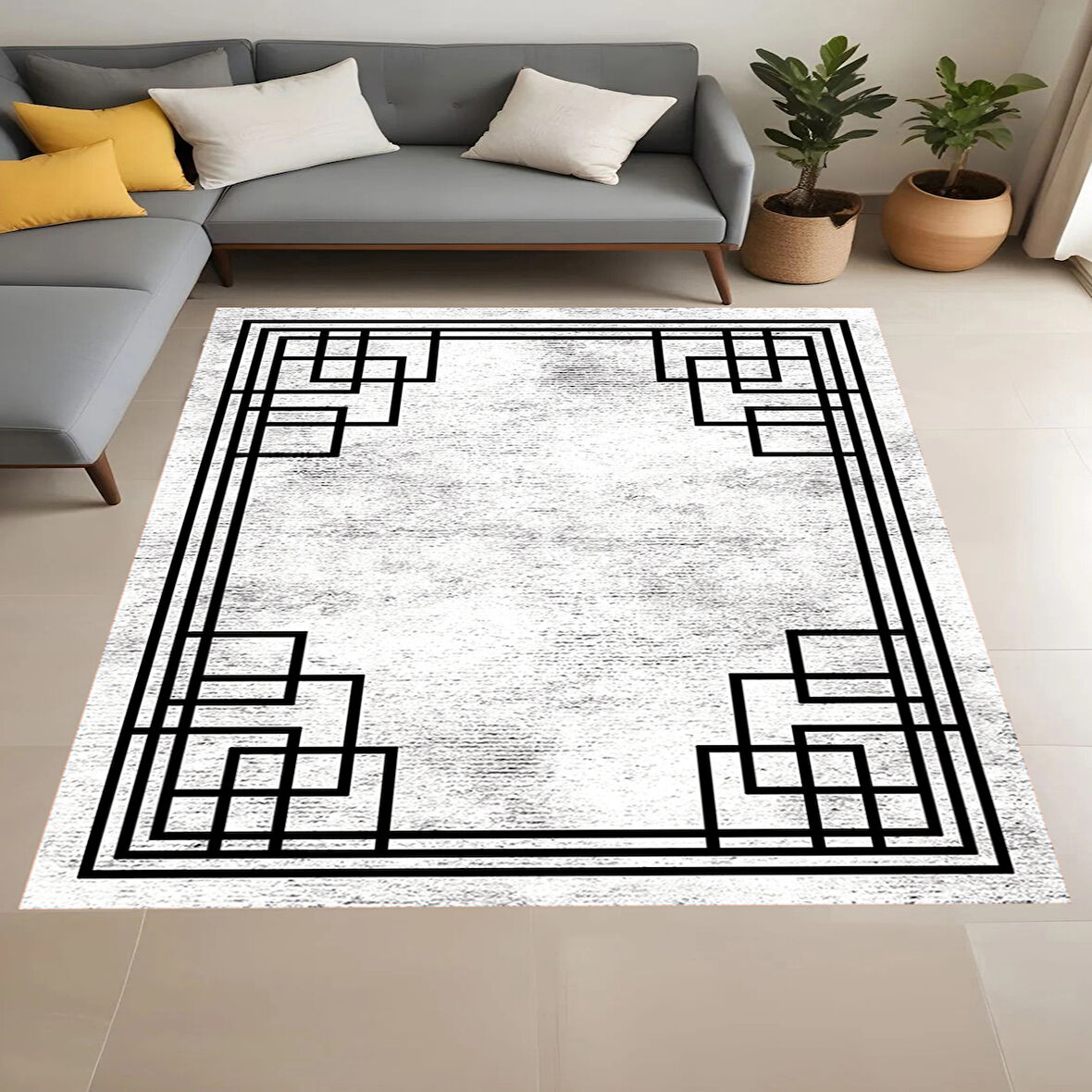 Rovigo Home Dijital Baskı Yıkanabilir Kaymaz Taban Salon Halısı Ve Yolluk RVG0944-FNL179