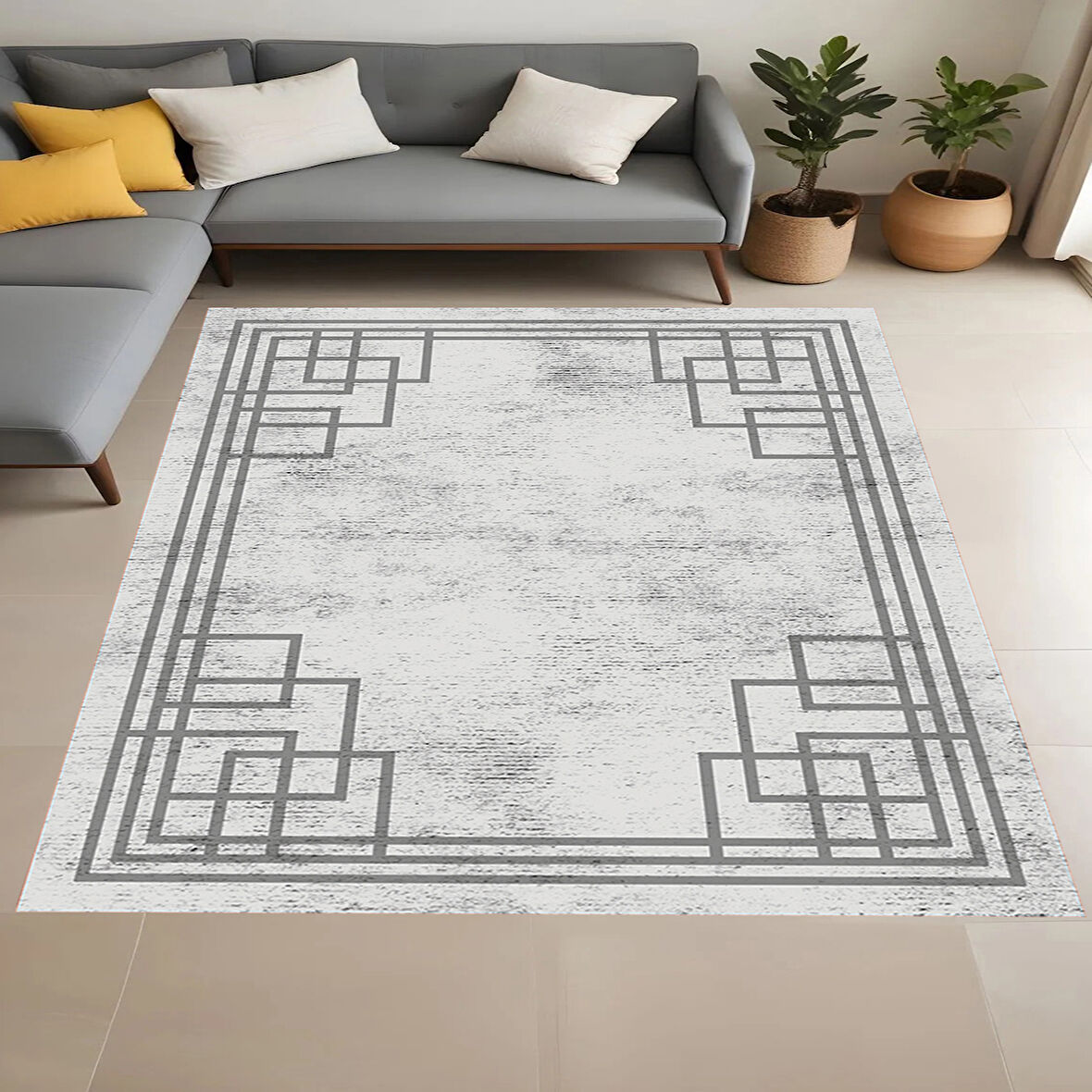 Rovigo Home Dijital Baskı Yıkanabilir Kaymaz Taban Salon Halısı Ve Yolluk RVG0945-FNL180