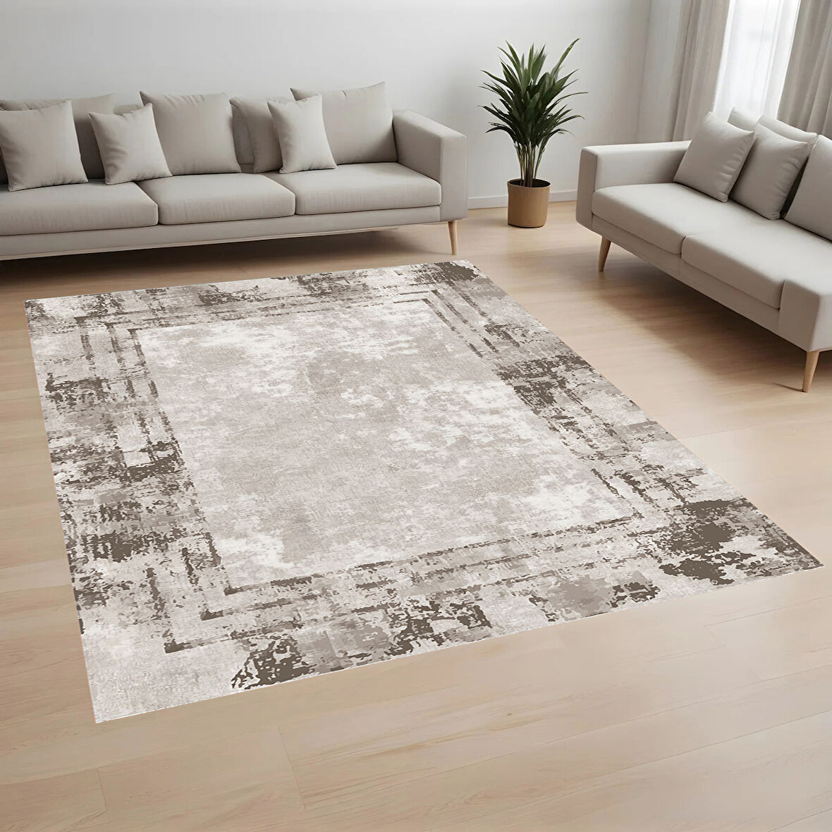 Rovigo Home Dijital Baskı Yıkanabilir Kaymaz Taban Salon Halısı Ve Yolluk RVG0962-FNL211