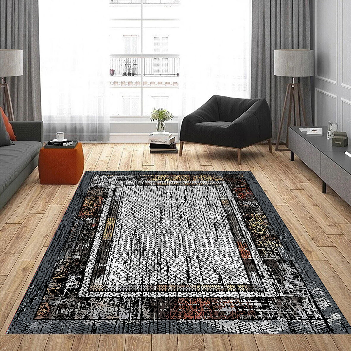 Rovigo Home Dijital Baskı Yıkanabilir Kaymaz Taban Salon Halısı Ve Yolluk RVG0973-FNL222