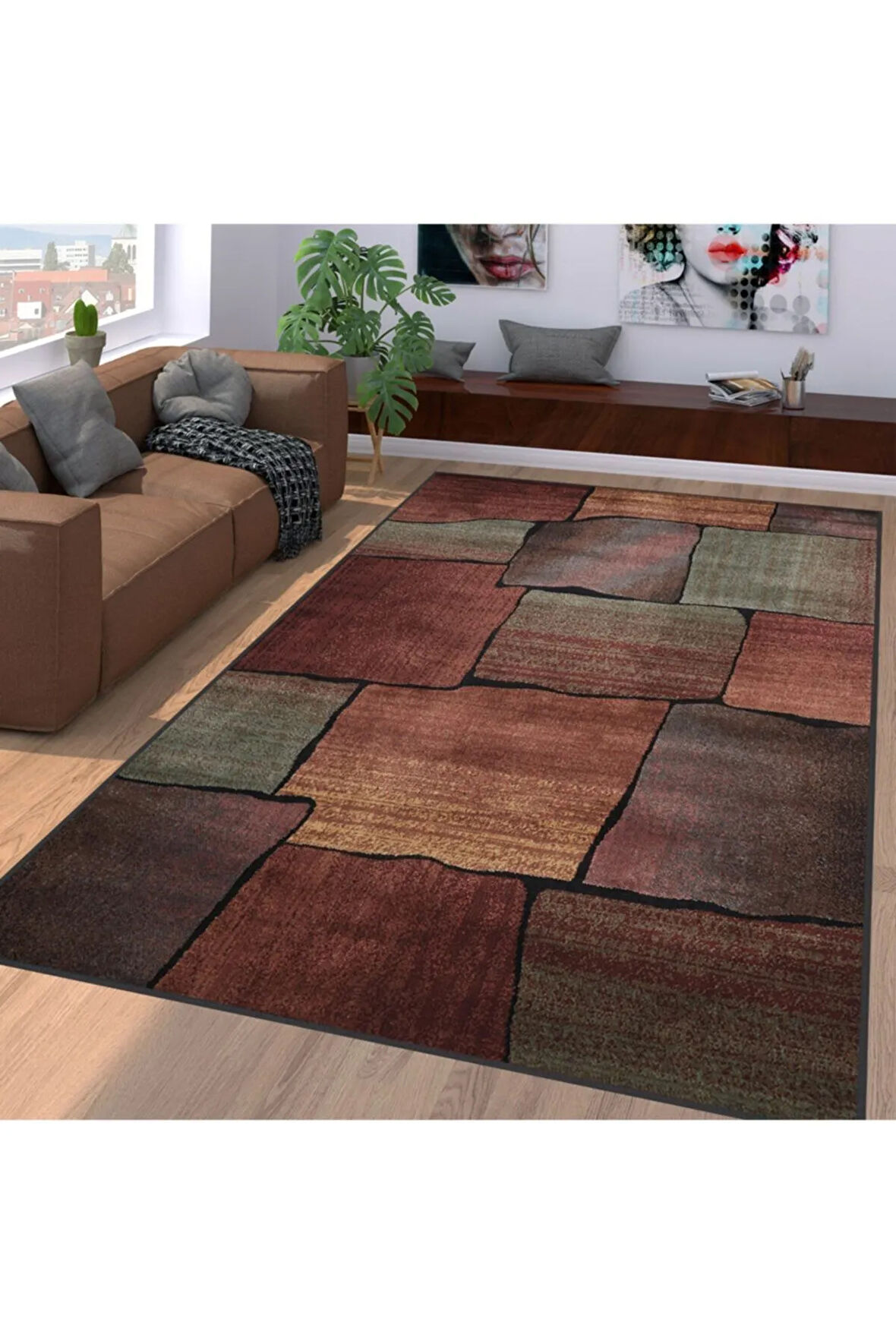 Dijital Baskı Yıkanabilir Kaymaz Taban Salon Halısı Ve Yolluk RVG1103