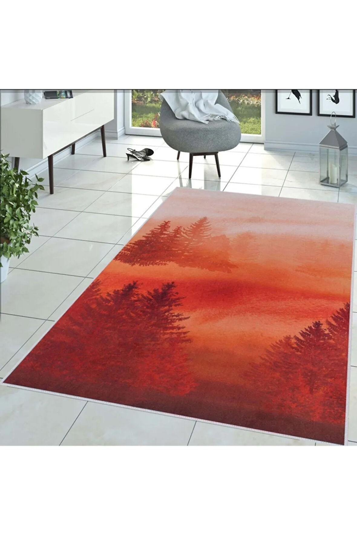 Dijital Baskı Yıkanabilir Kaymaz Taban Salon Halısı Ve Yolluk RVG1438
