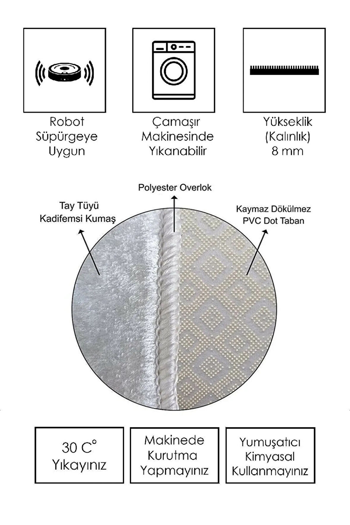 Dijital Baskı Yıkanabilir Kaymaz Taban Salon Halısı Ve Yolluk RVG1457