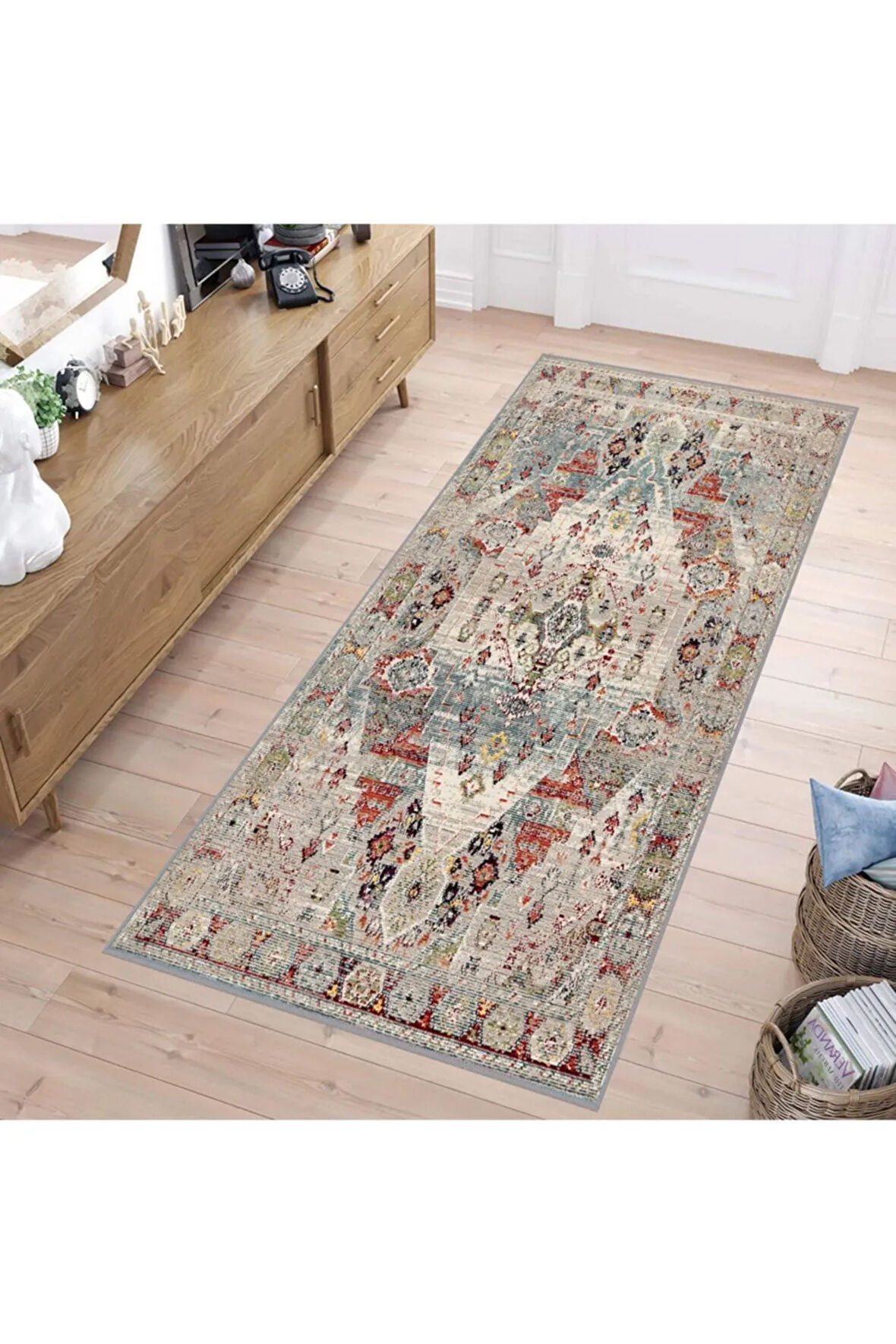 Dijital Baskı Yıkanabilir Kaymaz Taban Salon Halısı Ve Yolluk RVG1794