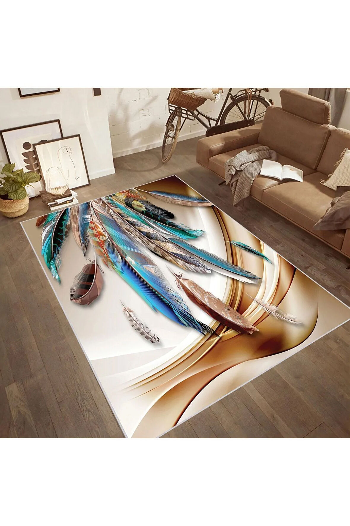 Dijital Baskı Yıkanabilir Kaymaz Taban Salon Halısı Ve Yolluk RVG1834-SD667
