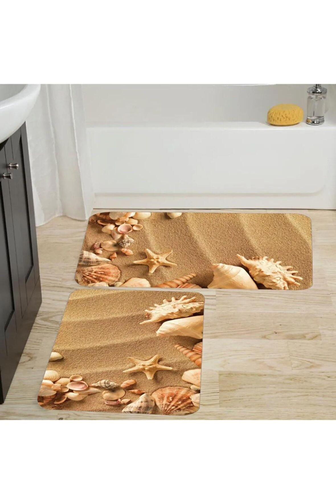 Dijital Baskı Yıkanabilir Kaymaz 2'li Banyo Paspası  RVG5014