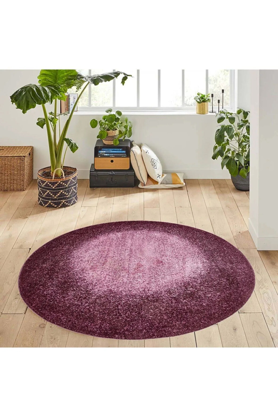 Dijital Baskı Yıkanabilir Kaymaz Taban Yuvarlak Halı RVG7045
