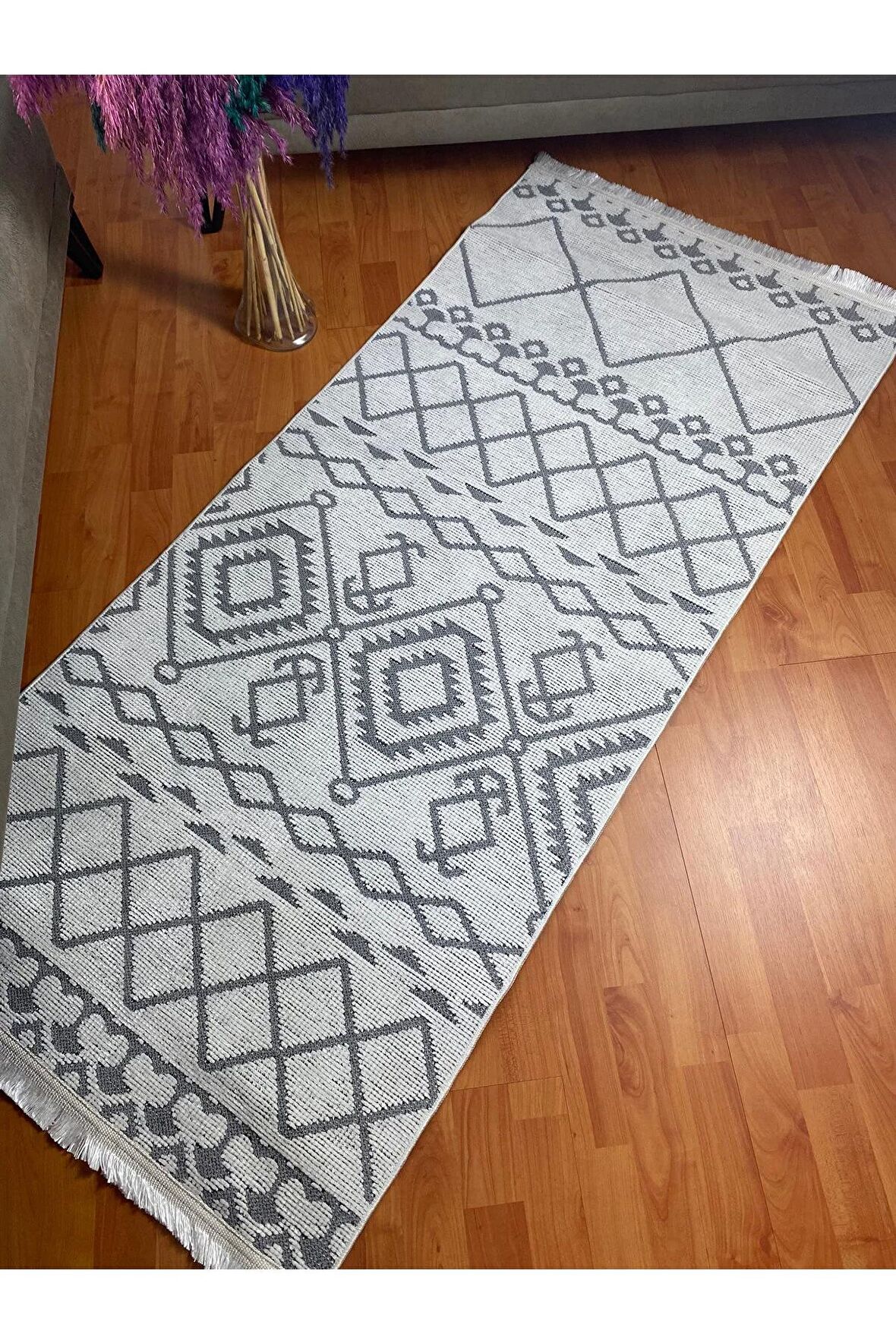 Rovigo Home Modern Şönil Dokuma Halı Yolluk İskandinav SR- Beyaz