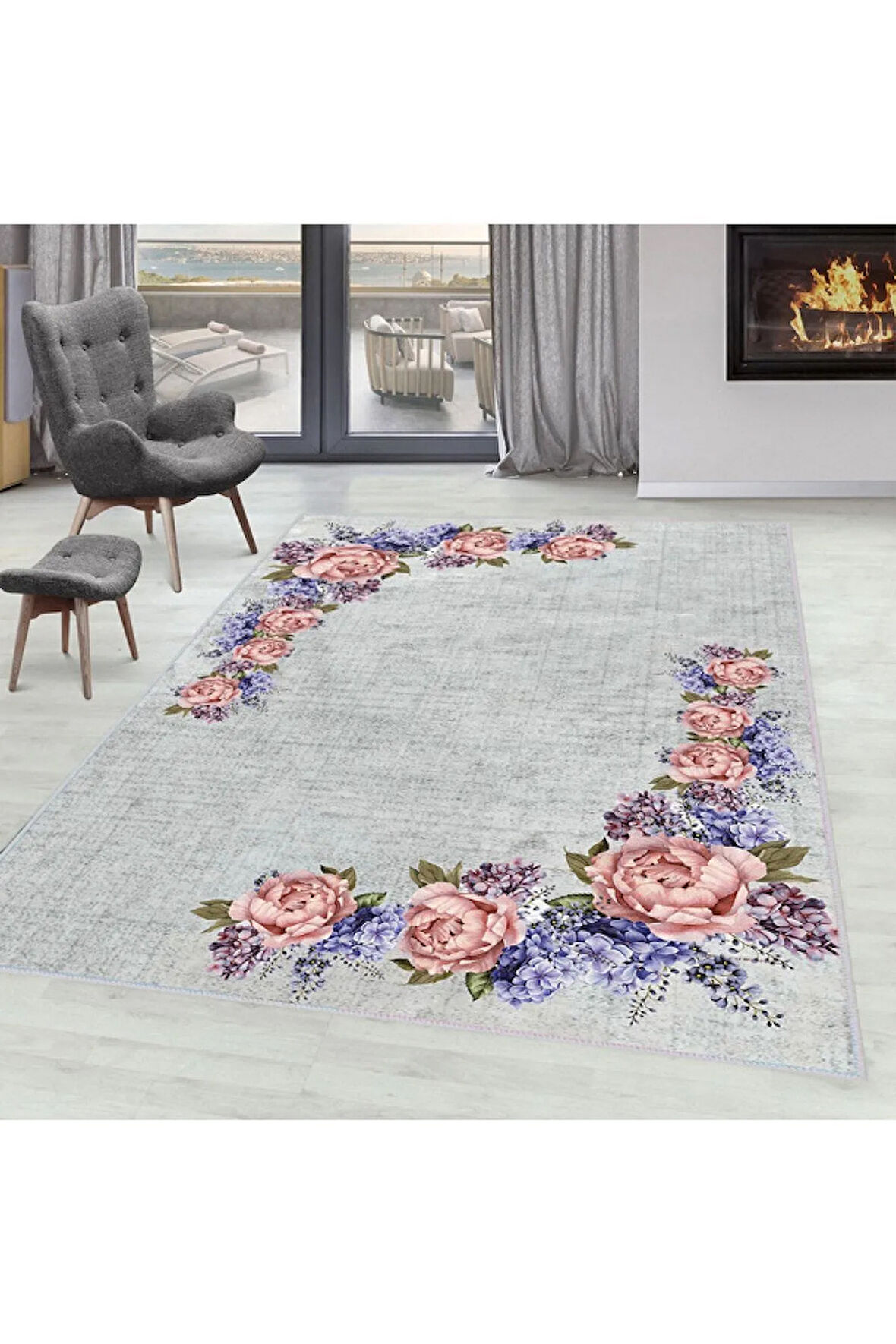 Dijital Baskı Yıkanabilir Kaymaz Taban Salon Halısı Ve Yolluk RVG0004-SD428