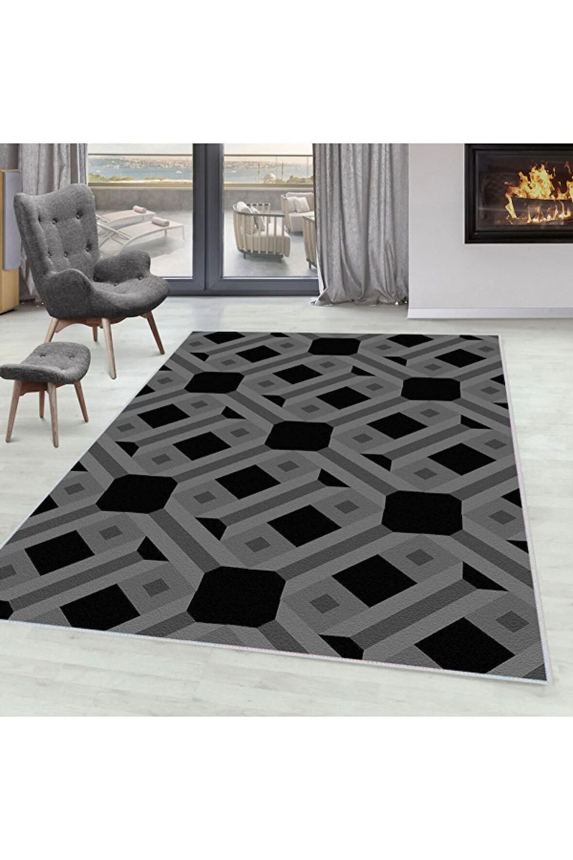 Dijital Baskı Yıkanabilir Kaymaz Taban Salon Halısı Ve Yolluk RVG0051-SD1155