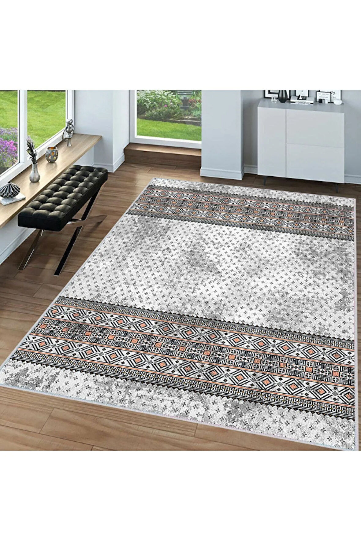 Dijital Baskı Yıkanabilir Kaymaz Taban Salon Halısı Ve Yolluk RVG0064-SM19