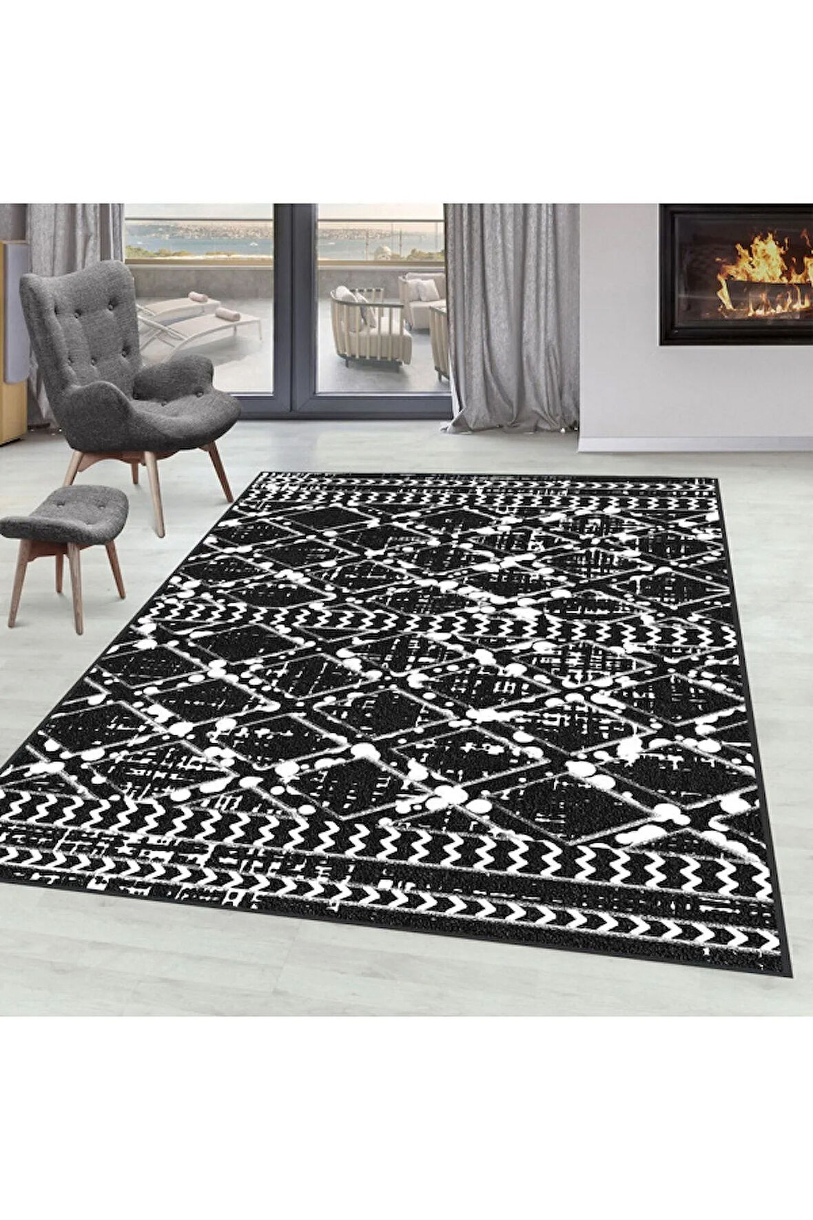 Dijital Baskı Yıkanabilir Kaymaz Taban Salon Halısı Ve Yolluk RVG0088-SD925