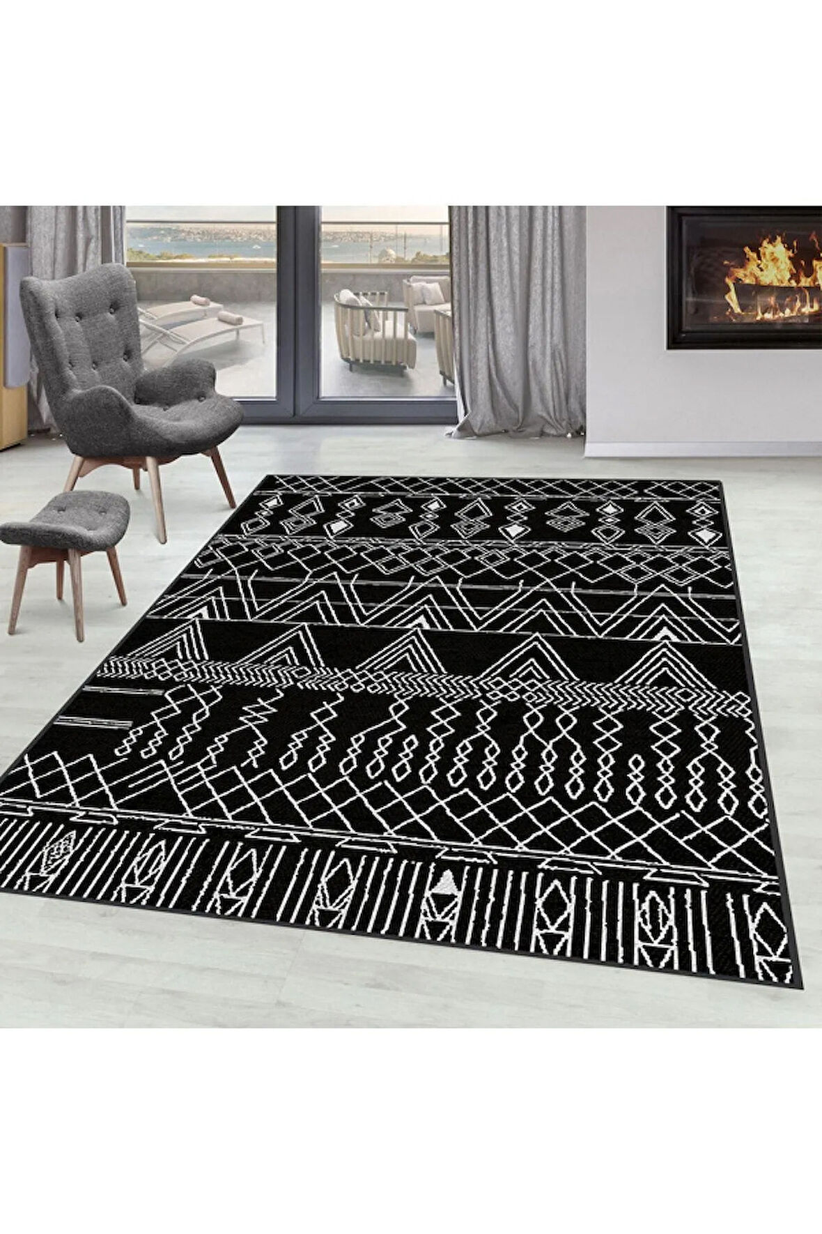 Dijital Baskı Yıkanabilir Kaymaz Taban Salon Halısı Ve Yolluk RVG0090-SD946