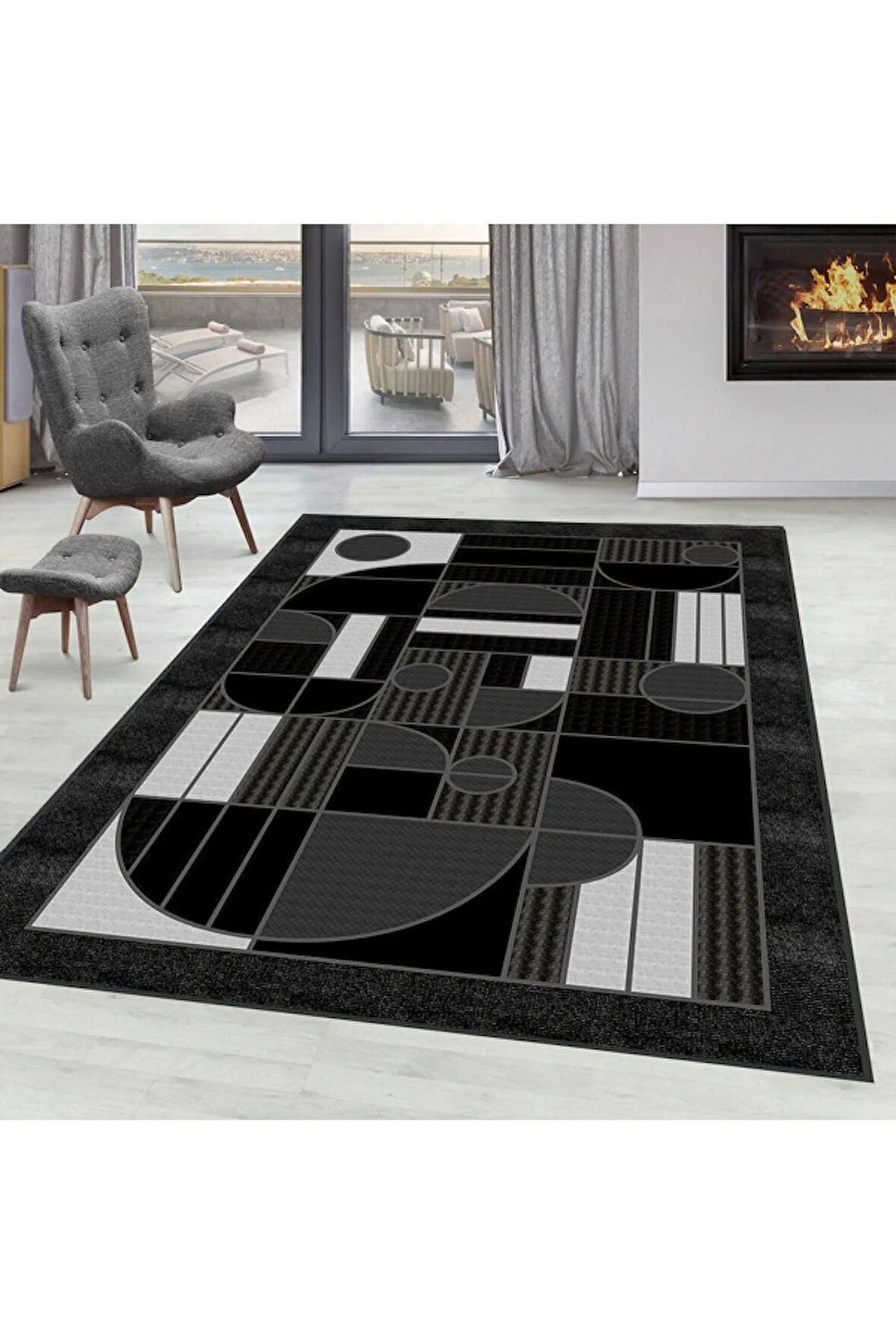 Dijital Baskı Yıkanabilir Kaymaz Taban Salon Halısı Ve Yolluk RVG0093-SD1005