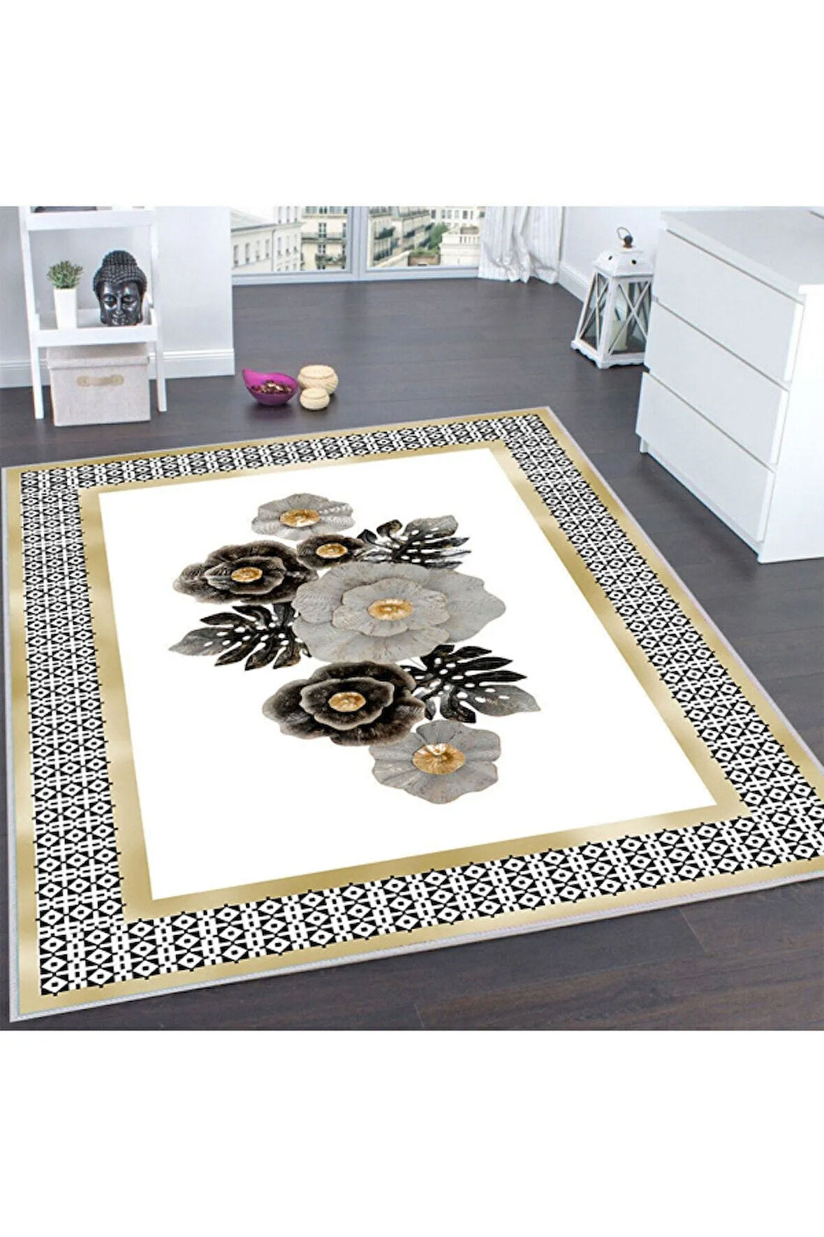 Dijital Baskı Yıkanabilir Kaymaz Taban Salon Halısı Ve Yolluk RVG0117-SD439