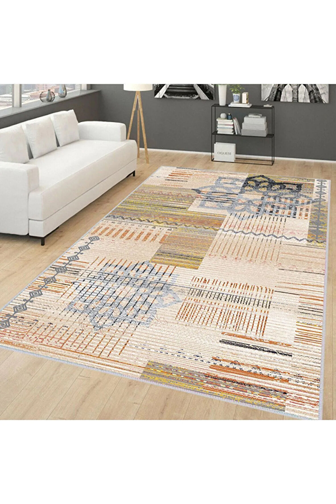 Dijital Baskı Yıkanabilir Kaymaz Taban Salon Halısı Ve Yolluk RVG0147-SM09