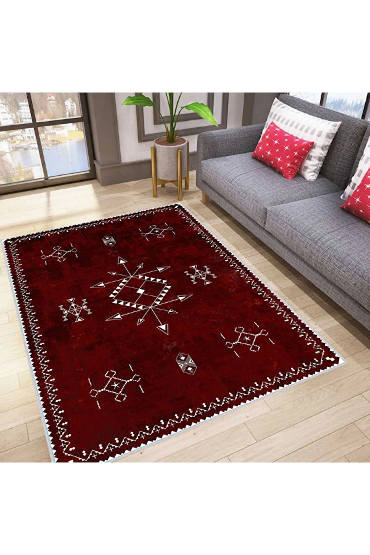 Dijital Baskı Yıkanabilir Kaymaz Taban Salon Halısı Ve Yolluk RVG0187-SD962