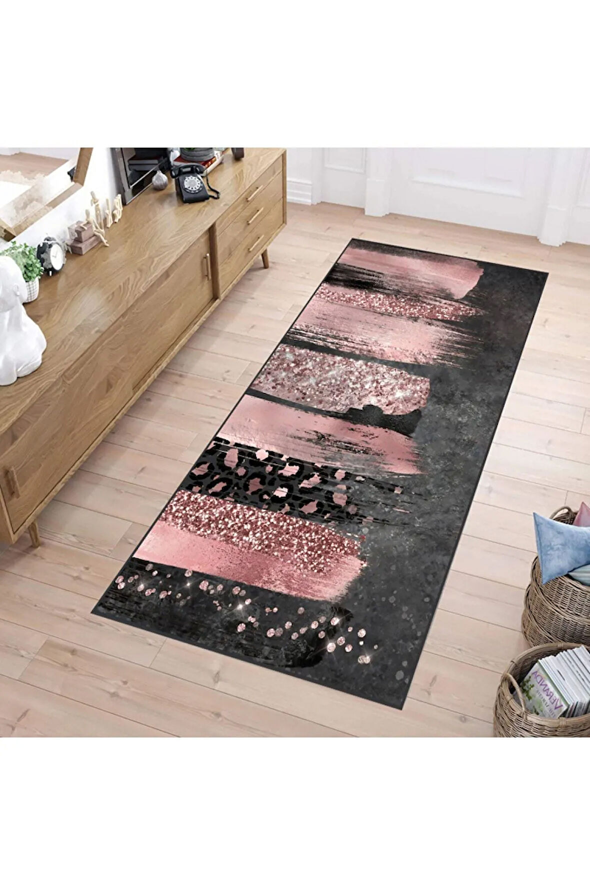 Dijital Baskı Yıkanabilir Kaymaz Taban Salon Halısı Ve Yolluk RVG0240