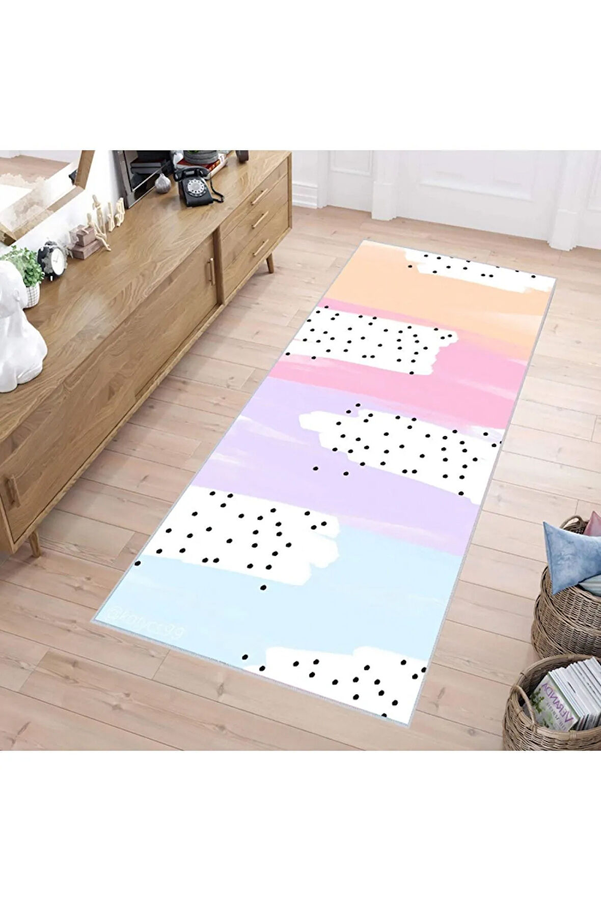 Dijital Baskı Yıkanabilir Kaymaz Taban Salon Halısı Ve Yolluk RVG0243