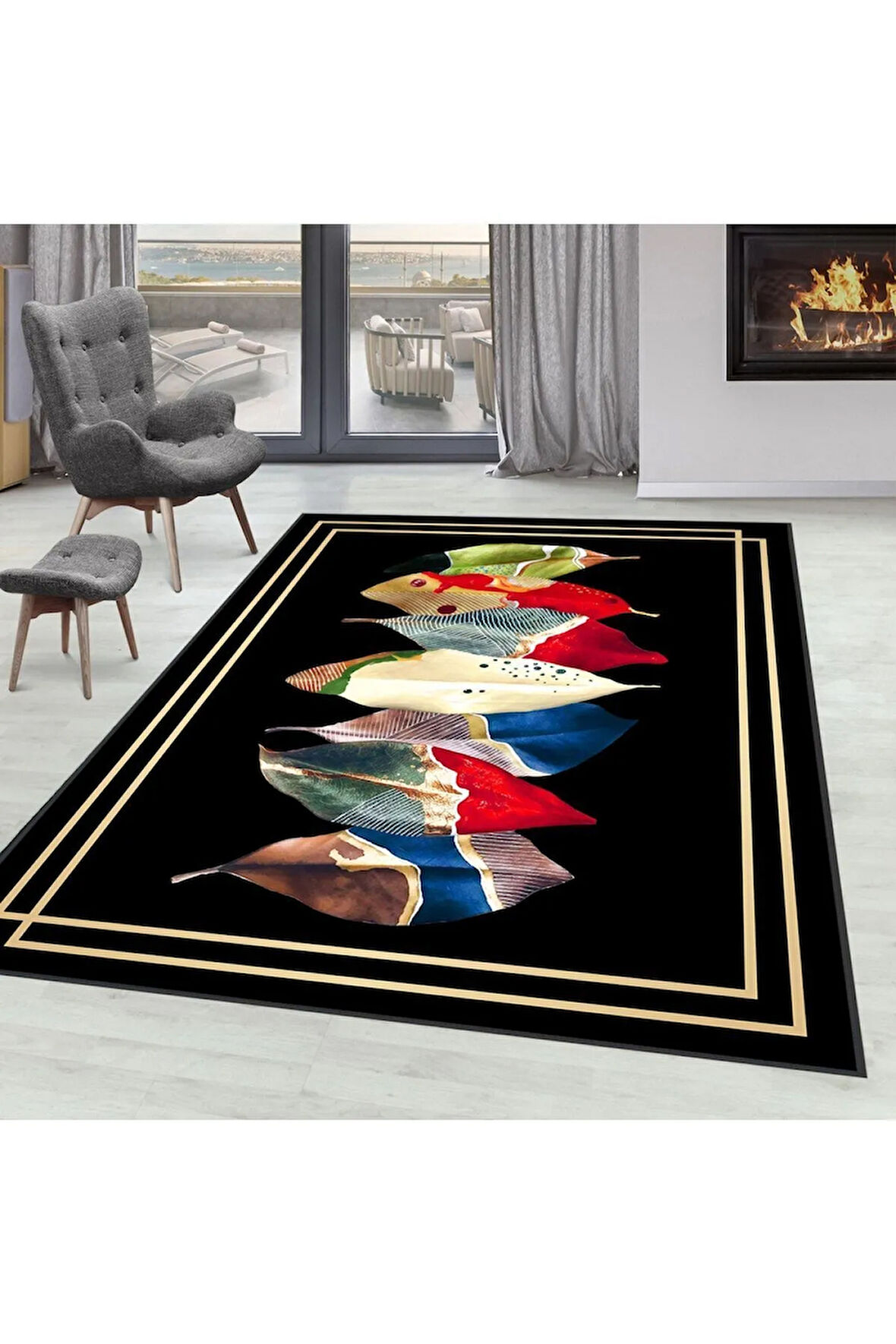 Dijital Baskı Yıkanabilir Kaymaz Taban Salon Halısı Ve Yolluk RVG0249