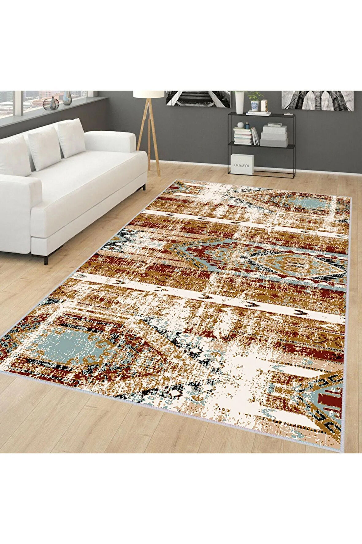 Dijital Baskı Yıkanabilir Kaymaz Taban Salon Halısı Ve Yolluk RVG0282-SM07