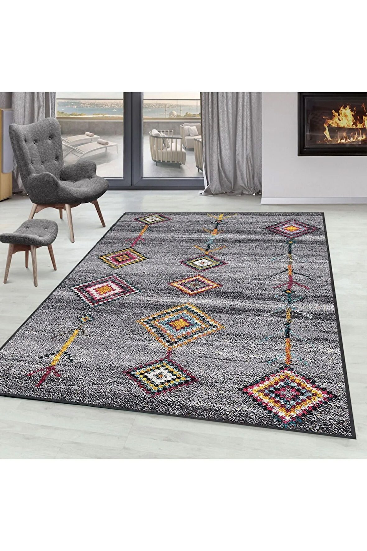 Dijital Baskı Yıkanabilir Kaymaz Taban Salon Halısı Ve Yolluk RVG0284-SM25