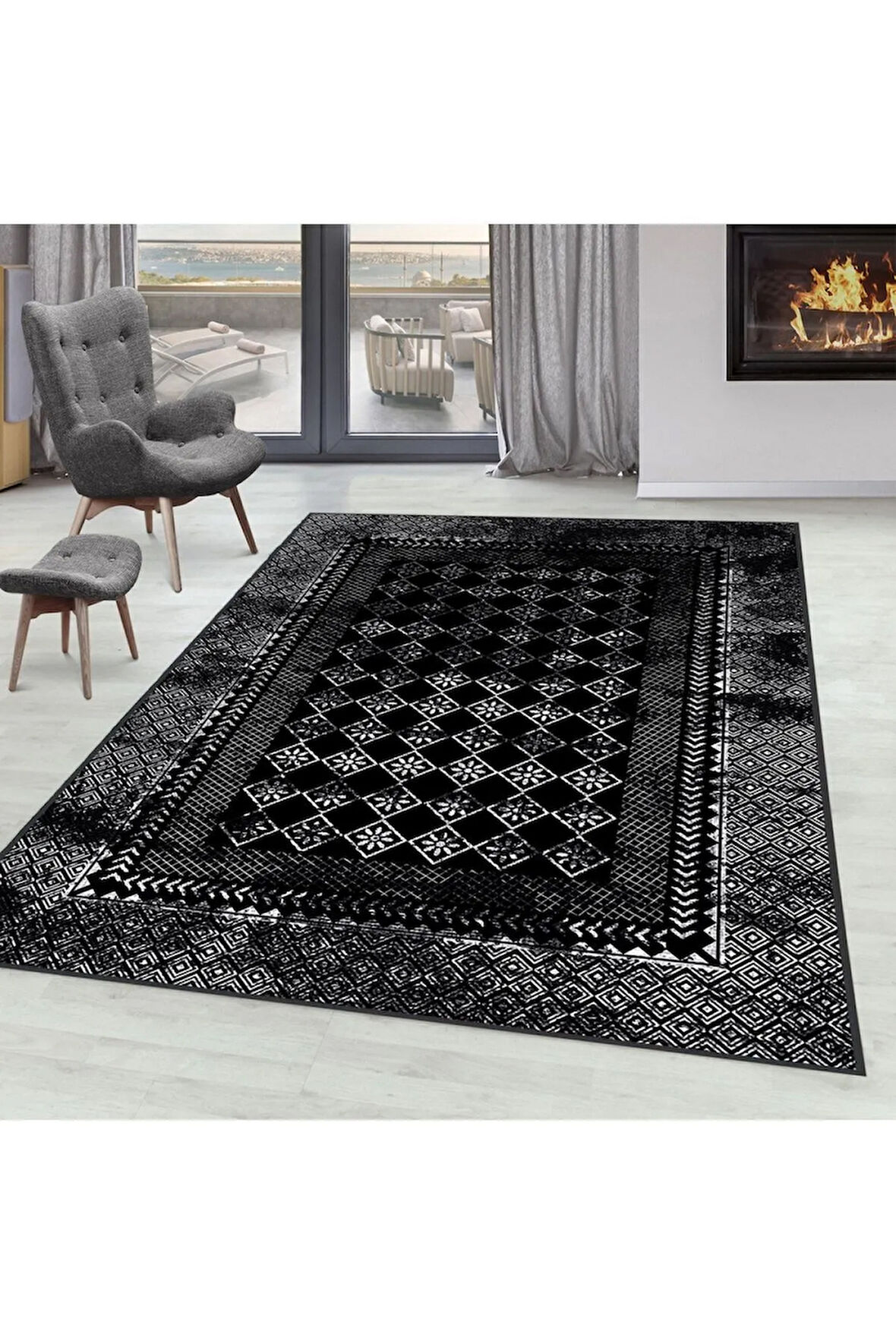 Dijital Baskı Yıkanabilir Kaymaz Taban Salon Halısı Ve Yolluk RVG0297-SD1137