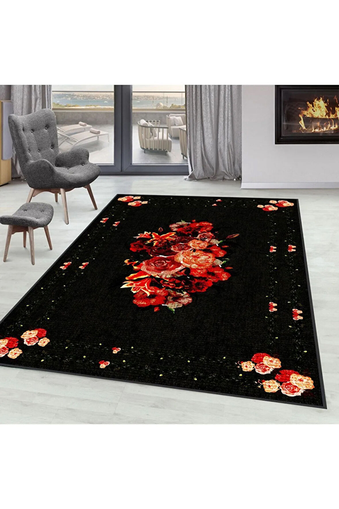 Dijital Baskı Yıkanabilir Kaymaz Taban Salon Halısı Ve Yolluk RVG0298-SD1148